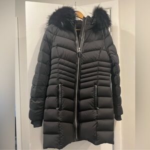 RUDSAK Black Puffer Jacket with Faux Fur Hood